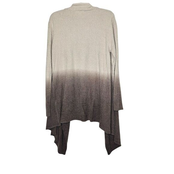 Barefoot‎ Dreams L/XL Womens Gradient Ombre Brown Tan Open Front Cardigan Bamboo - Picture 2 of 7